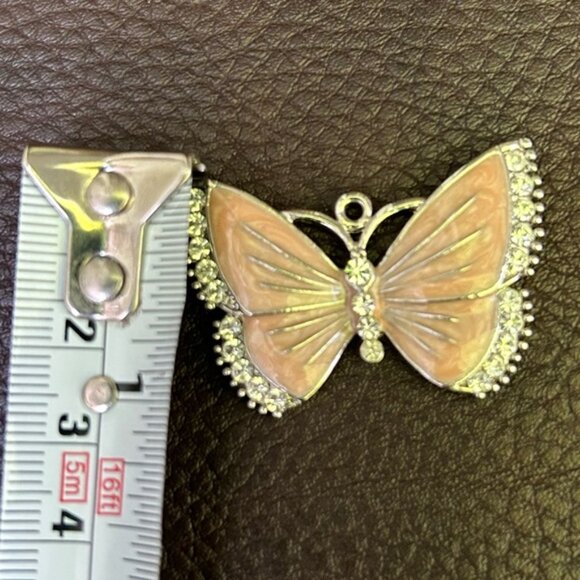 Butterfly pendant hand painted with rhinestones - Picture 5 of 5